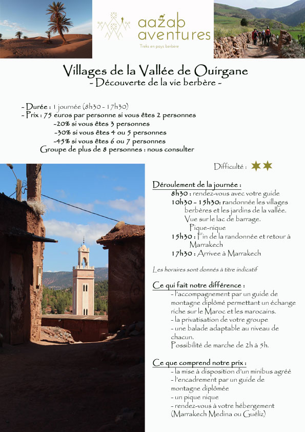 Vallée de Ouirgane, aazab aventure et Riad Azenzer