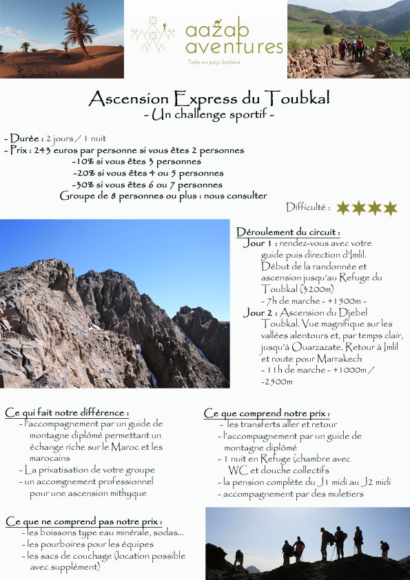 Mini trek express pour gravir le Toubkal