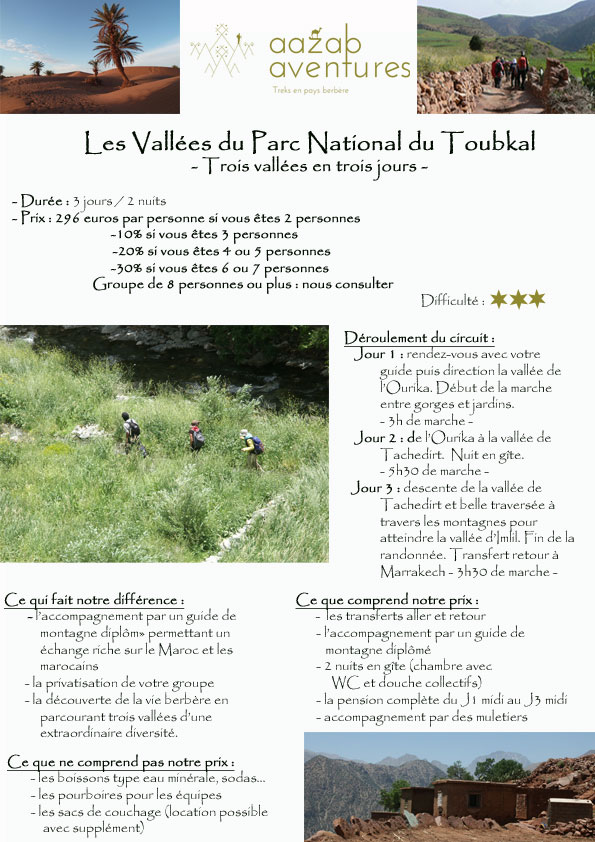 Mini trek vallées du Toubkal avec Aazab Aventure et le Riad Azenzer