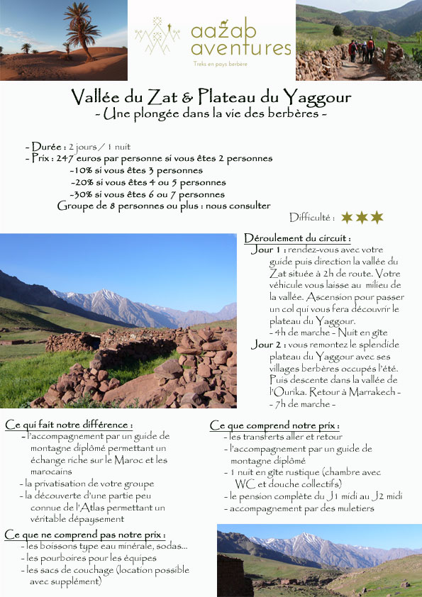 Mini trek dans la vallée du Zat.